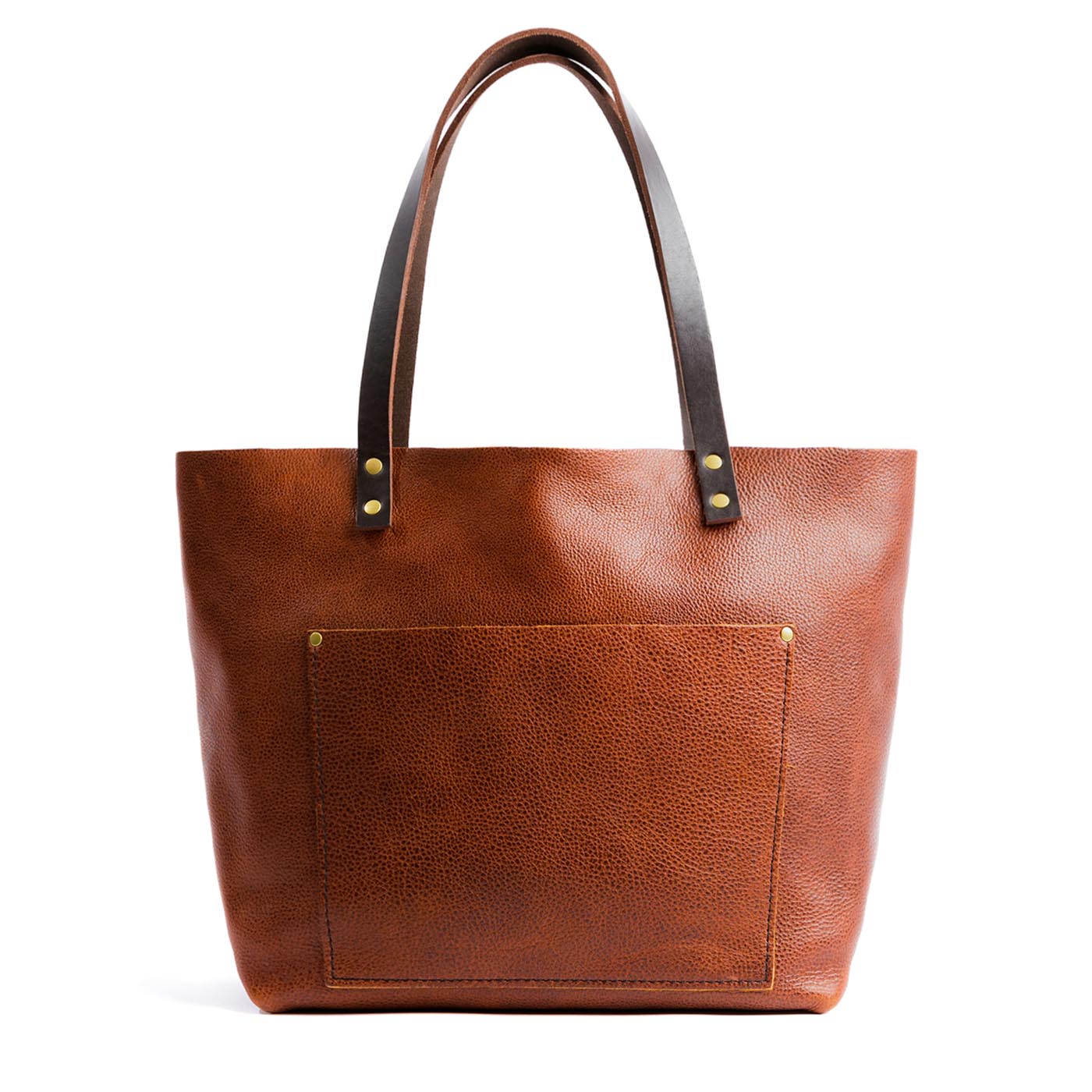 Leather Tote Bag with Exterior Pockets & Key Loop | Classic & Zipper Options