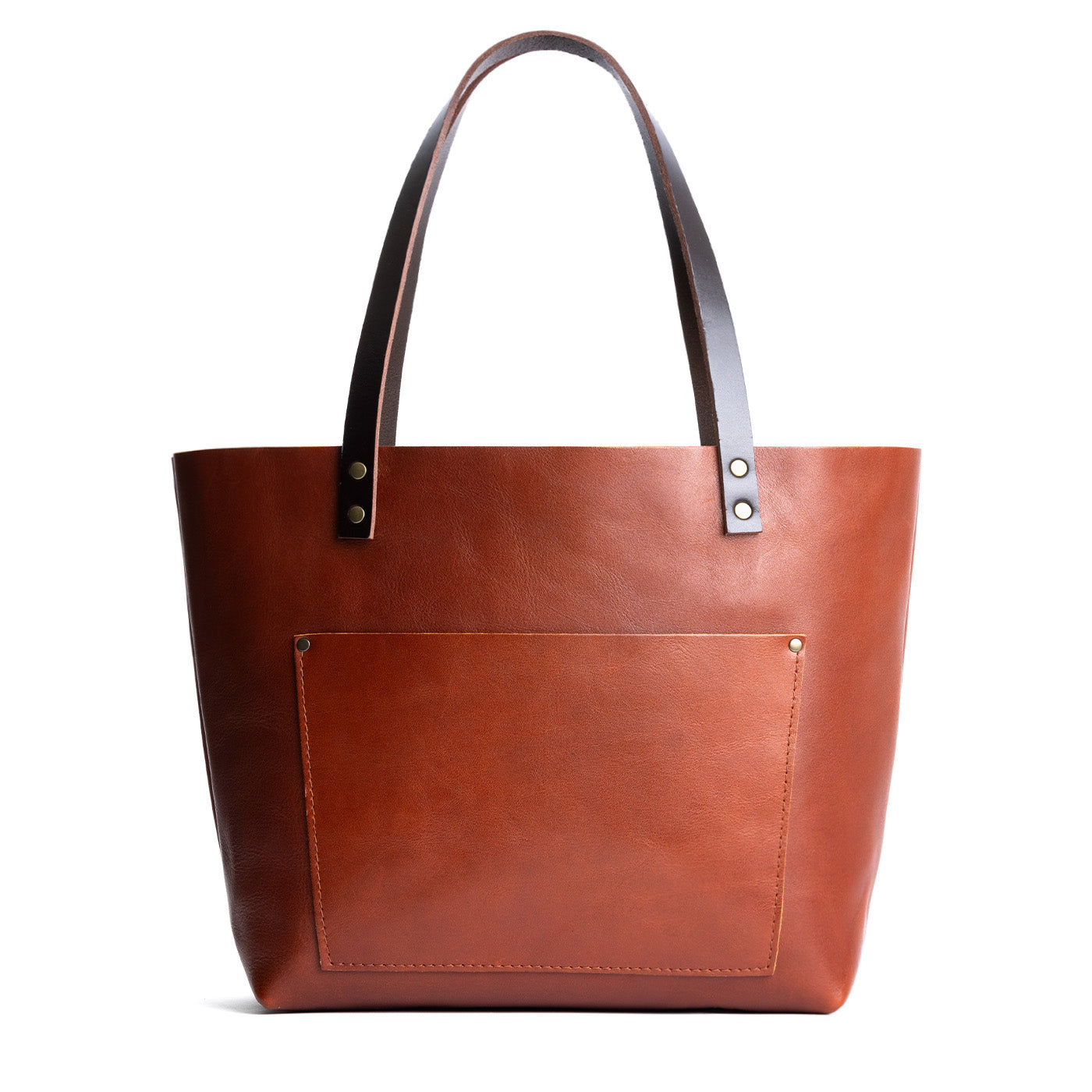 Leather Tote Bag with Exterior Pockets & Key Loop | Classic & Zipper Options