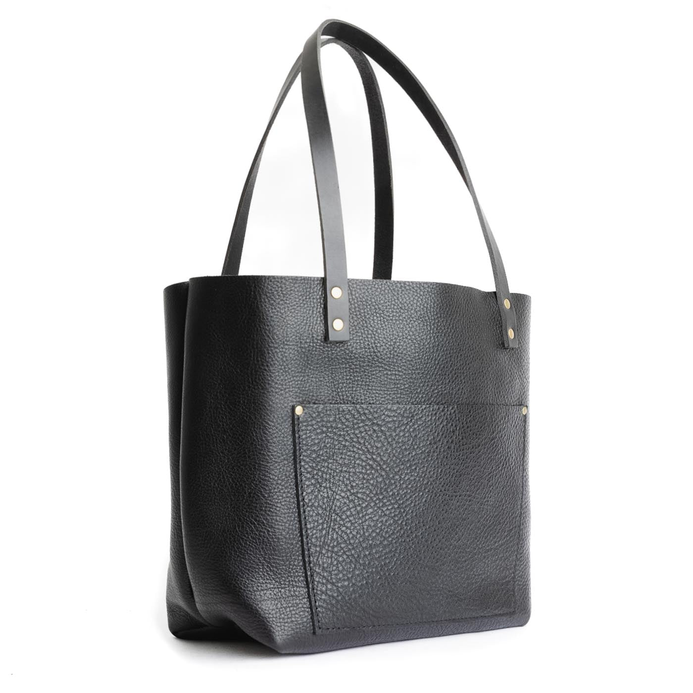 Leather Tote Bag with Exterior Pockets & Key Loop | Classic & Zipper Options