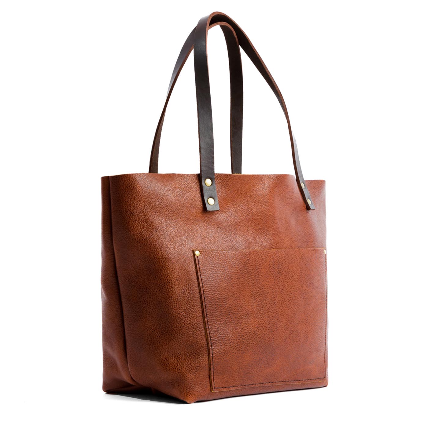 Leather Tote Bag with Exterior Pockets & Key Loop | Classic & Zipper Options