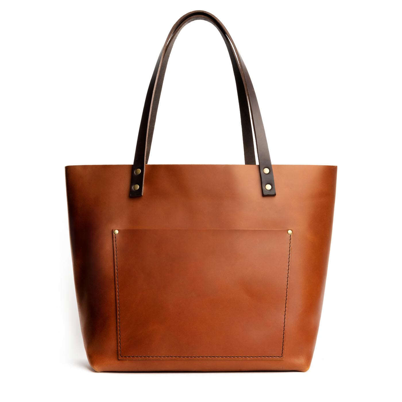 Leather Tote Bag with Exterior Pockets & Key Loop | Classic & Zipper Options