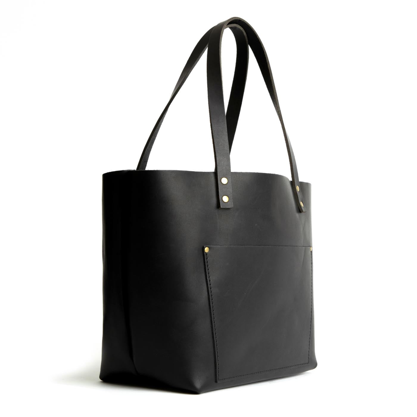 Leather Tote Bag with Exterior Pockets & Key Loop | Classic & Zipper Options