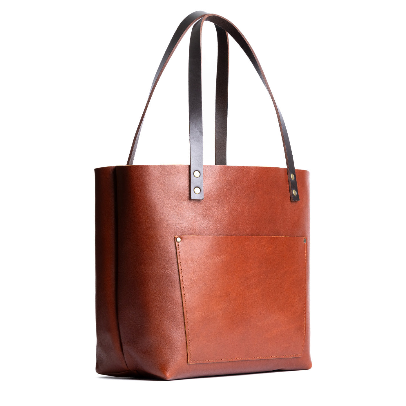 Leather Tote Bag with Exterior Pockets & Key Loop | Classic & Zipper Options
