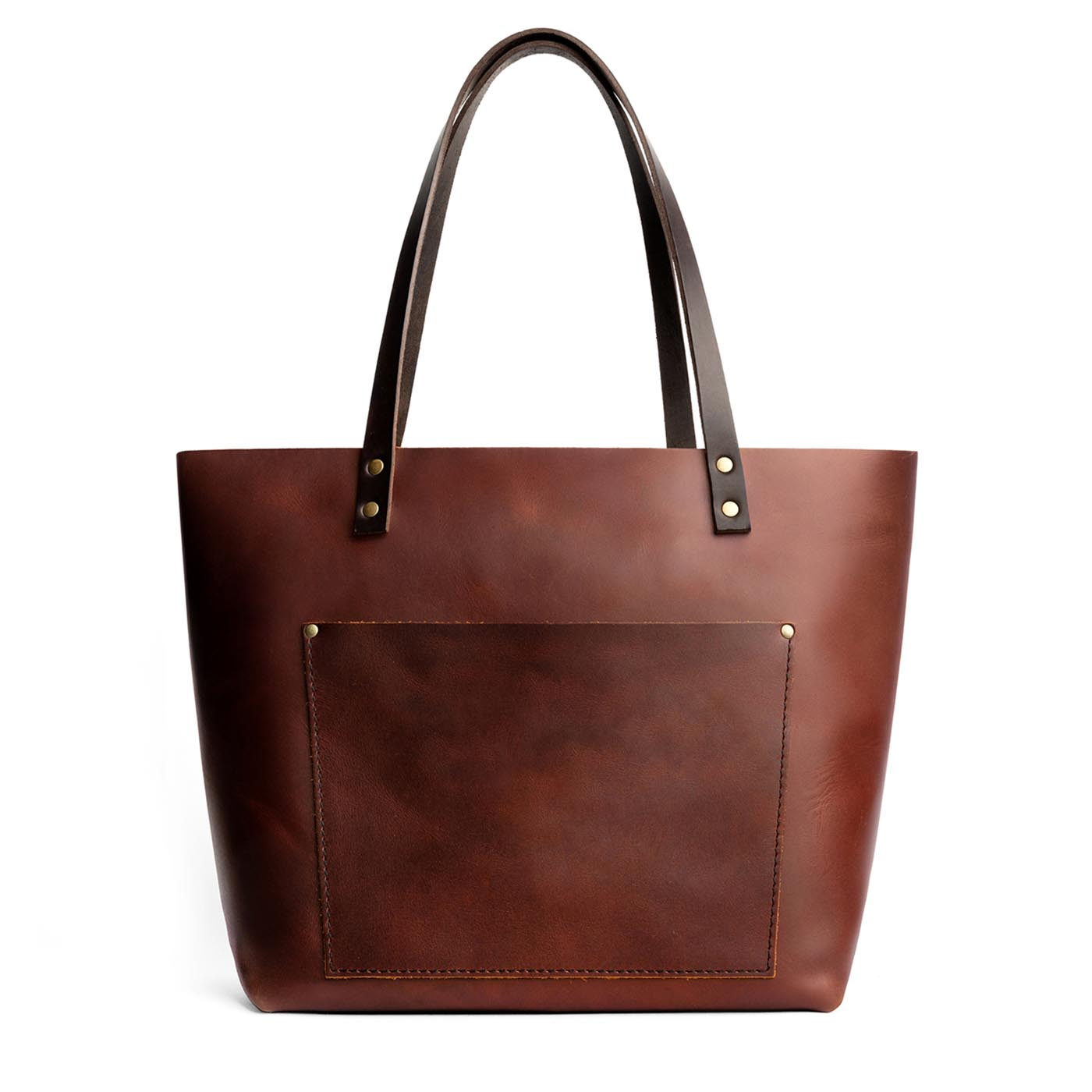 Leather Tote Bag with Exterior Pockets & Key Loop | Classic & Zipper Options
