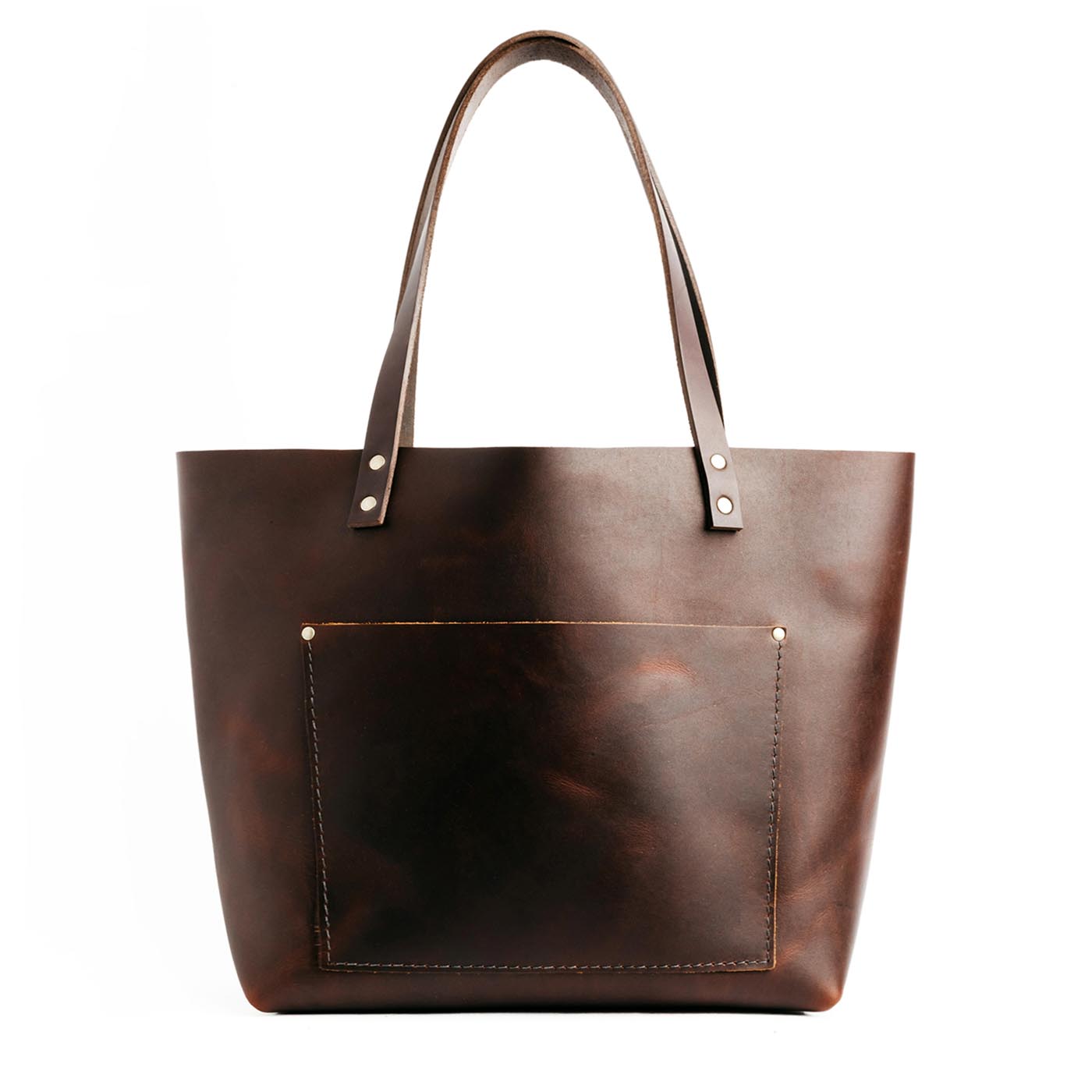 Leather Tote Bag with Exterior Pockets & Key Loop | Classic & Zipper Options