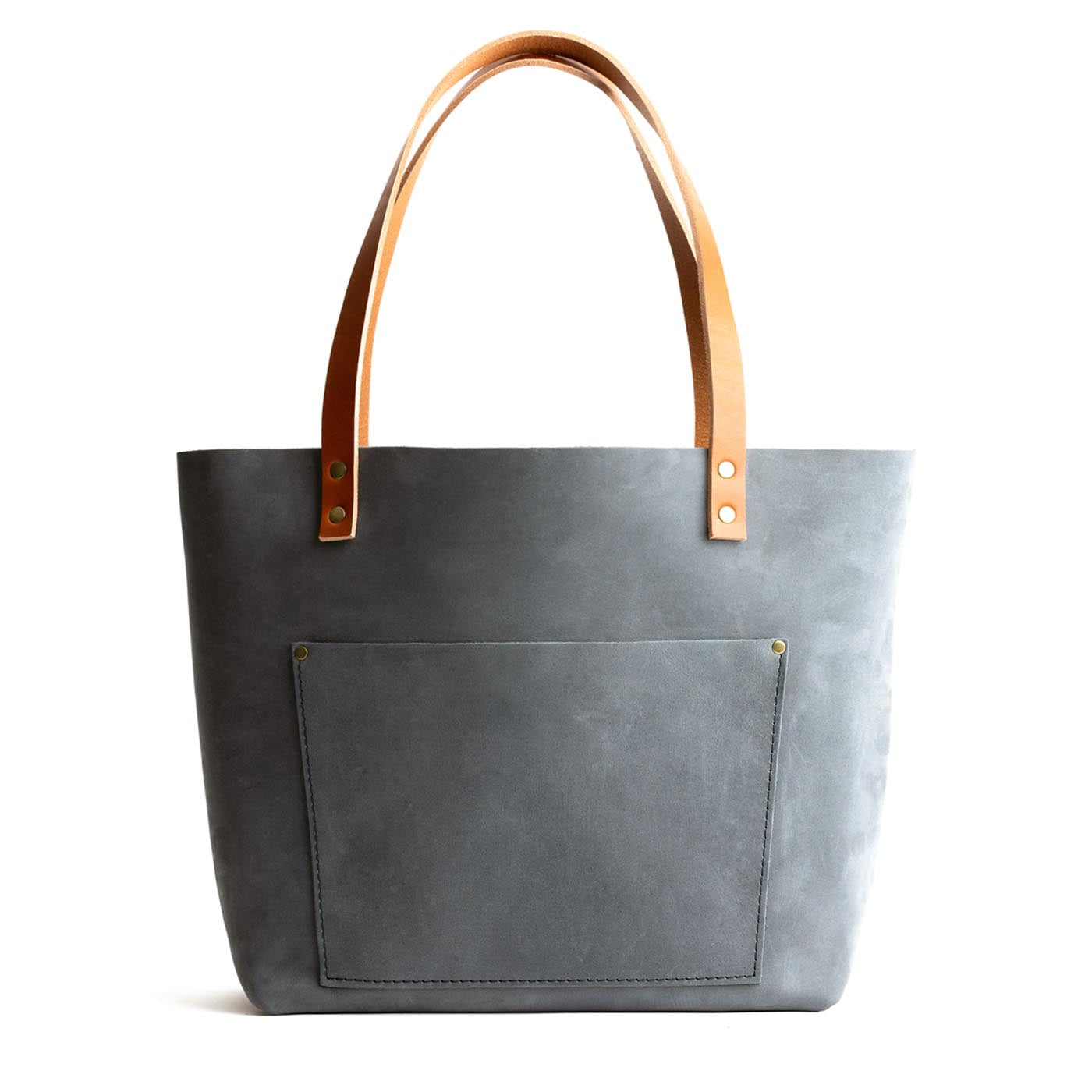 Leather Tote Bag with Exterior Pockets & Key Loop | Classic & Zipper Options