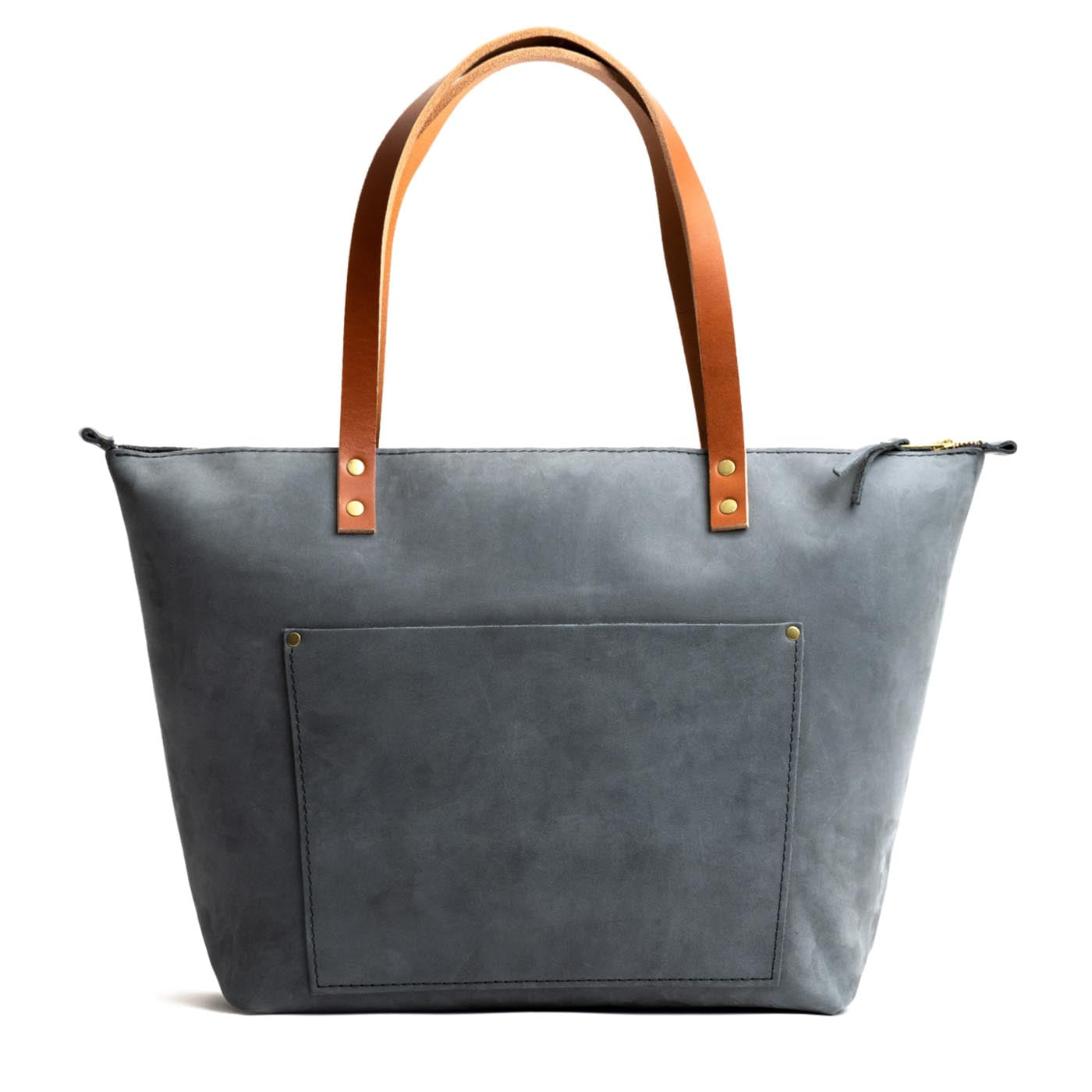 Leather Tote Bag with Exterior Pockets & Key Loop | Classic & Zipper Options