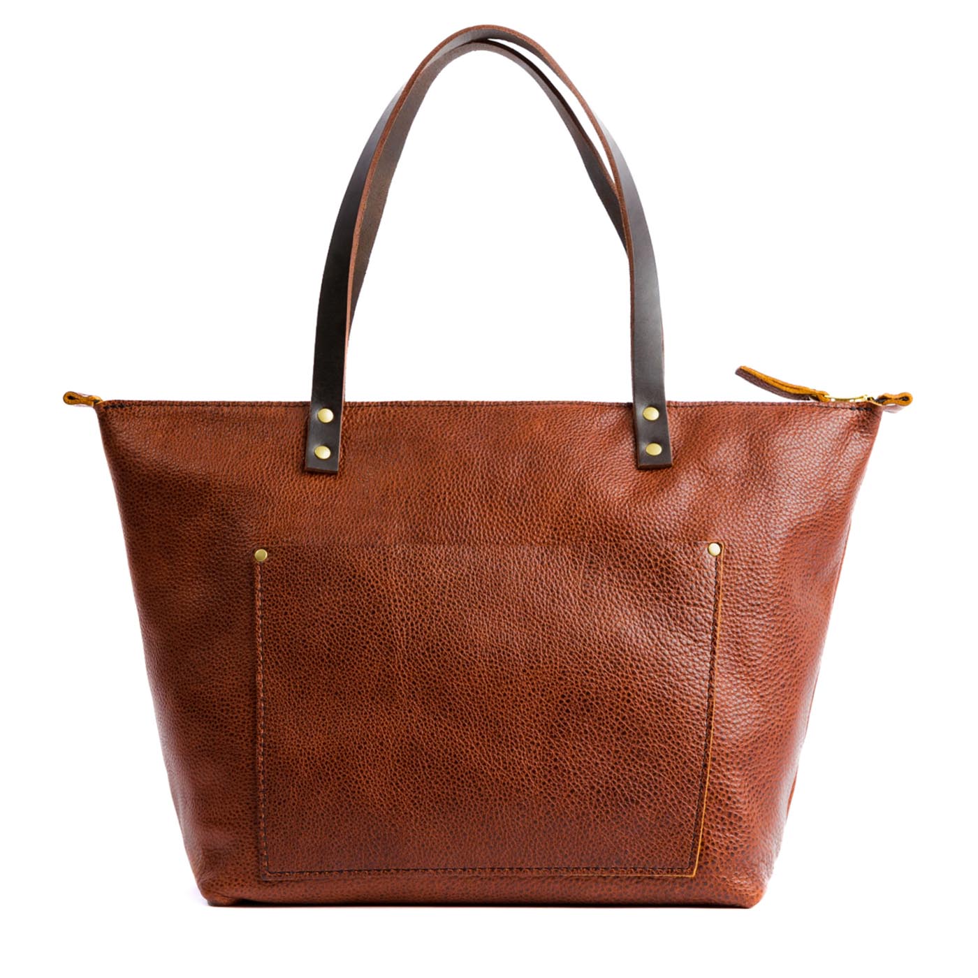 Leather Tote Bag with Exterior Pockets & Key Loop | Classic & Zipper Options