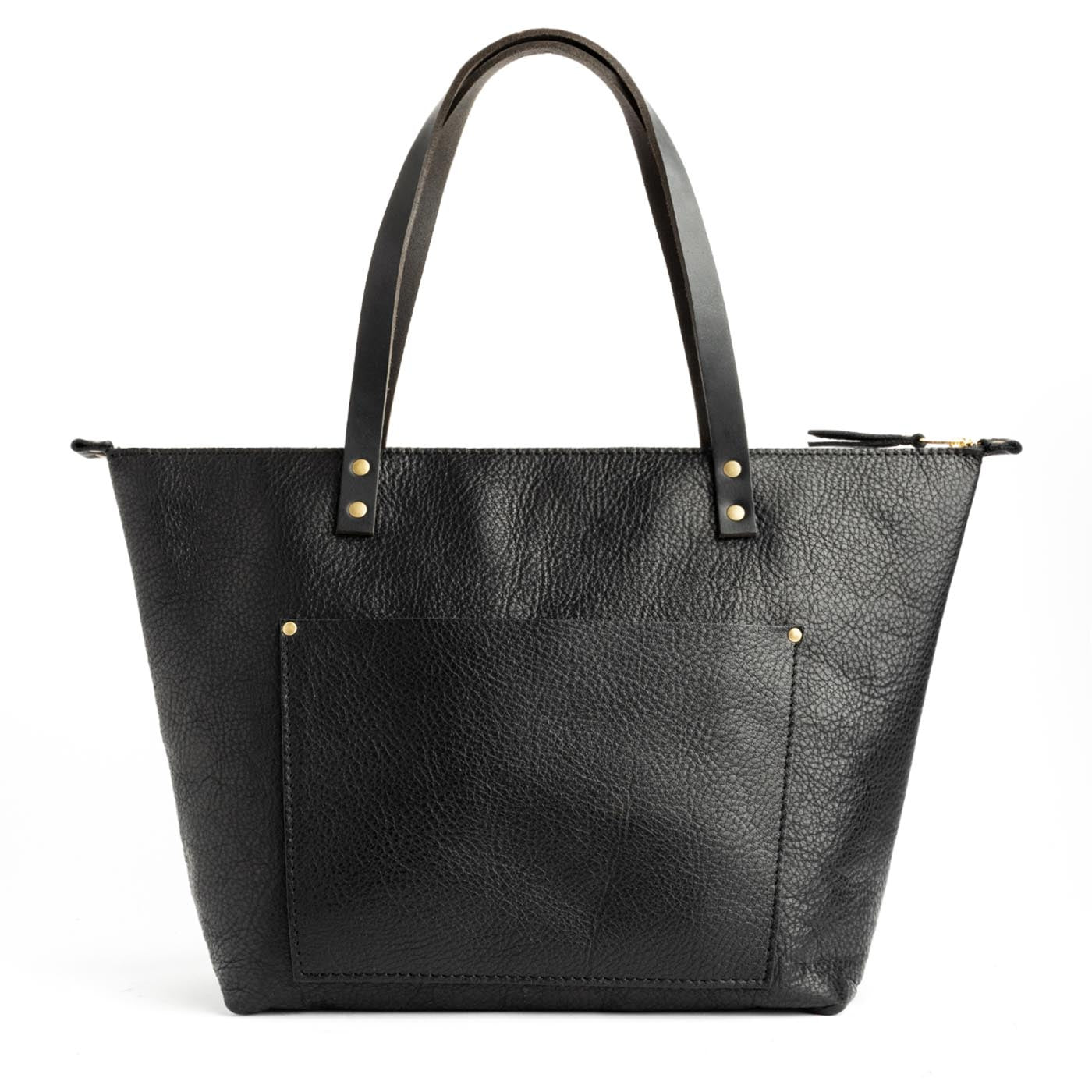 Leather Tote Bag with Exterior Pockets & Key Loop | Classic & Zipper Options