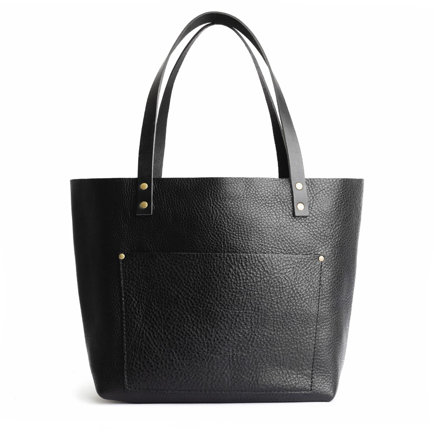 Leather Tote Bag with Exterior Pockets & Key Loop | Classic & Zipper Options