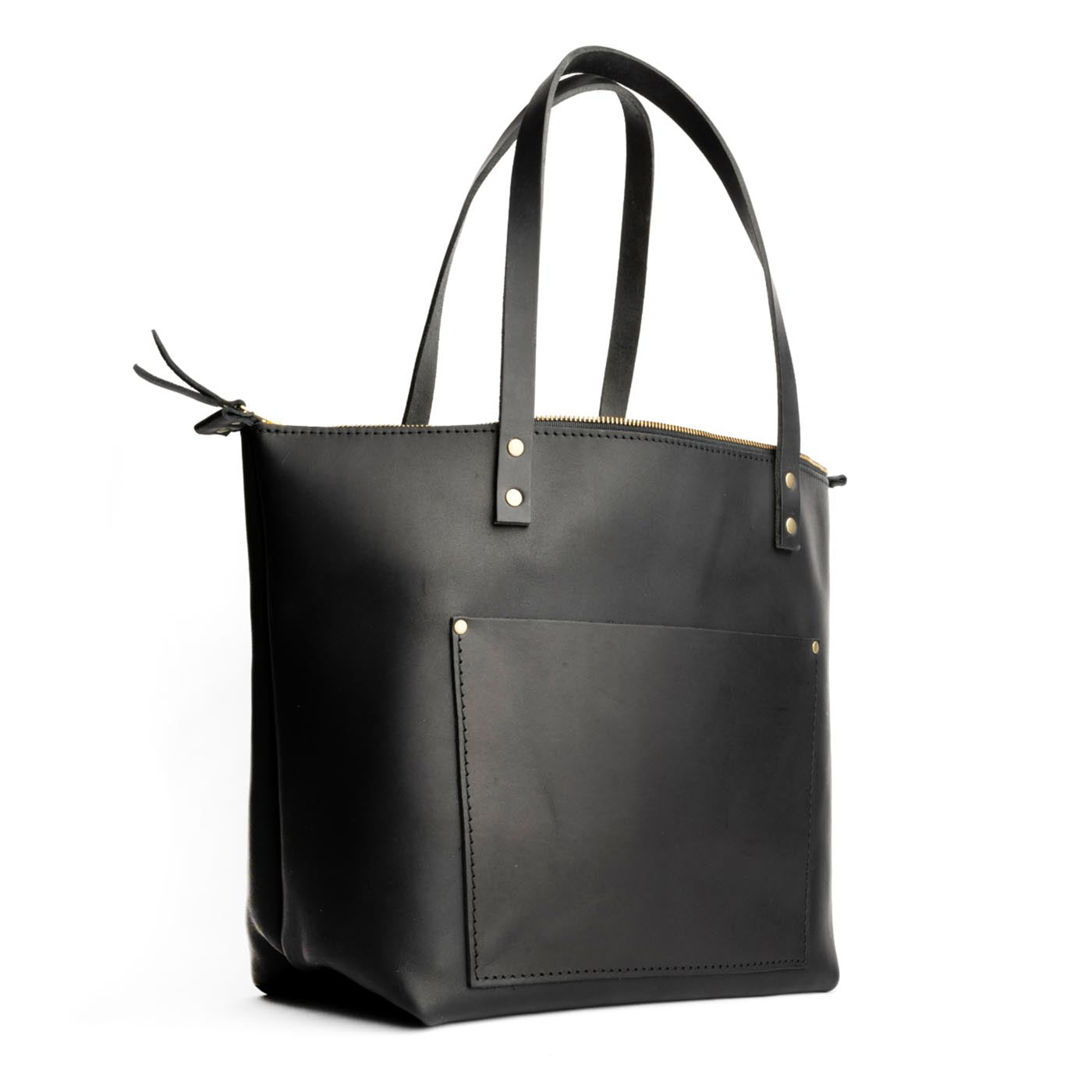 Leather Tote Bag with Exterior Pockets & Key Loop | Classic & Zipper Options