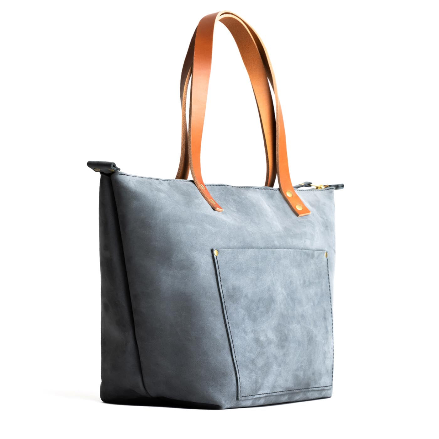 Leather Tote Bag with Exterior Pockets & Key Loop | Classic & Zipper Options