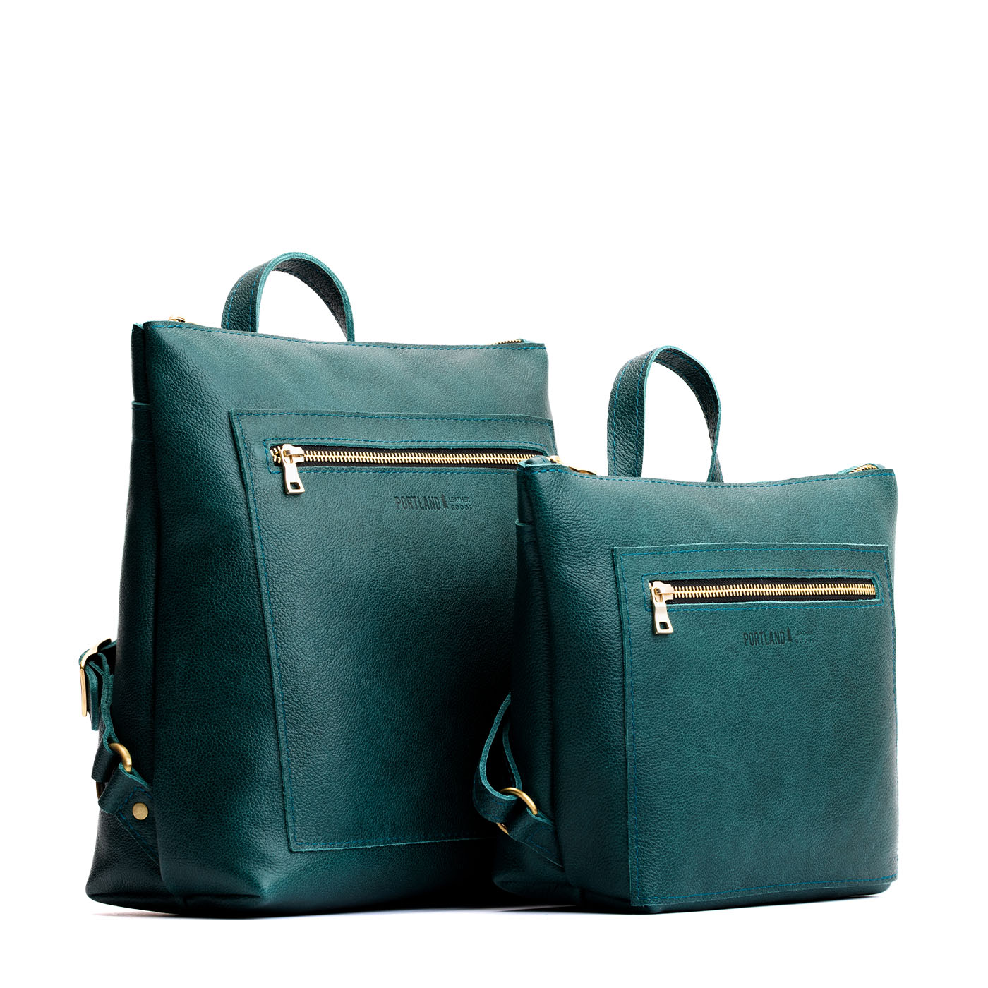 Full Grain Leather Tote Backpack with Zipper Pockets | Adjustable Straps