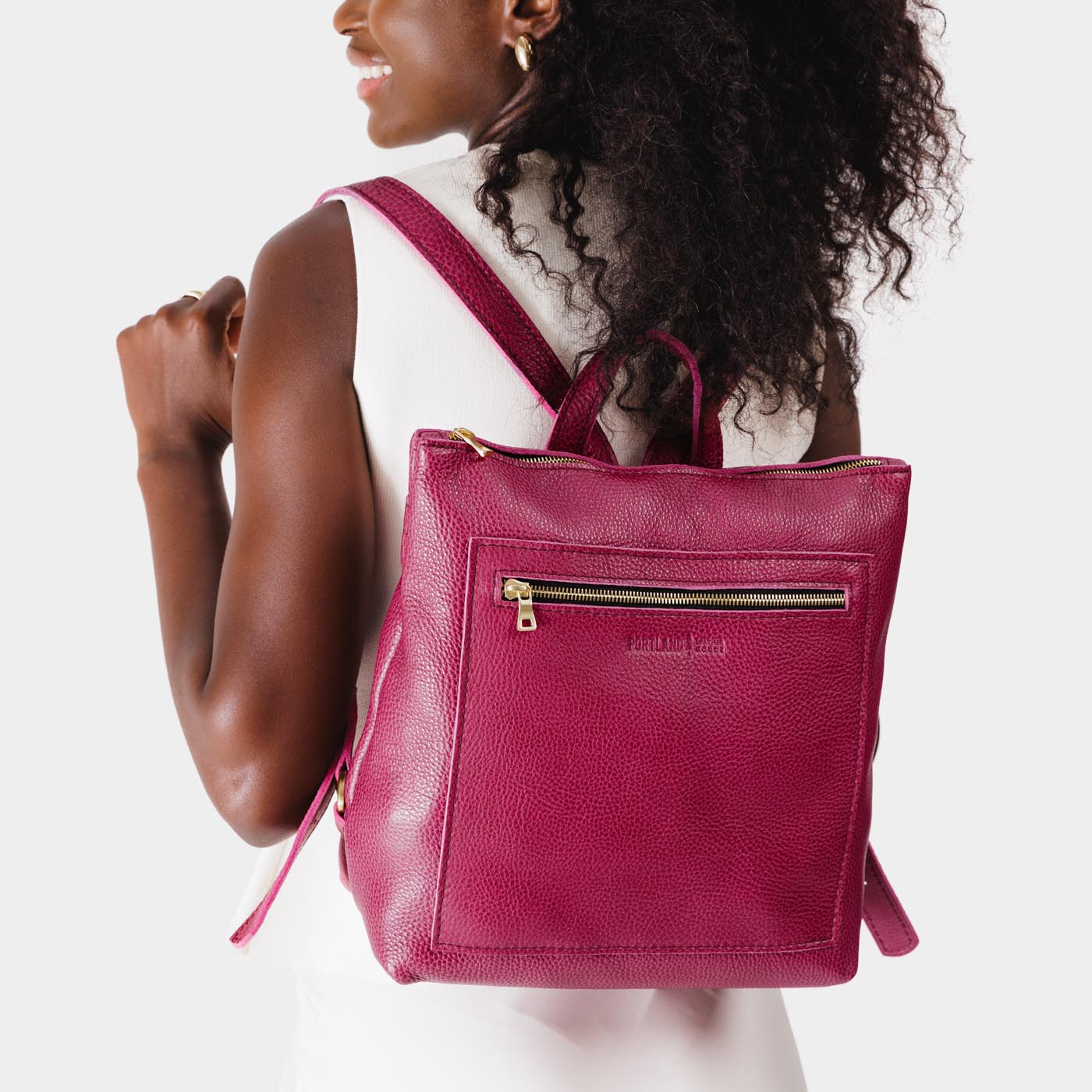 Full Grain Leather Tote Backpack with Zipper Pockets | Adjustable Straps