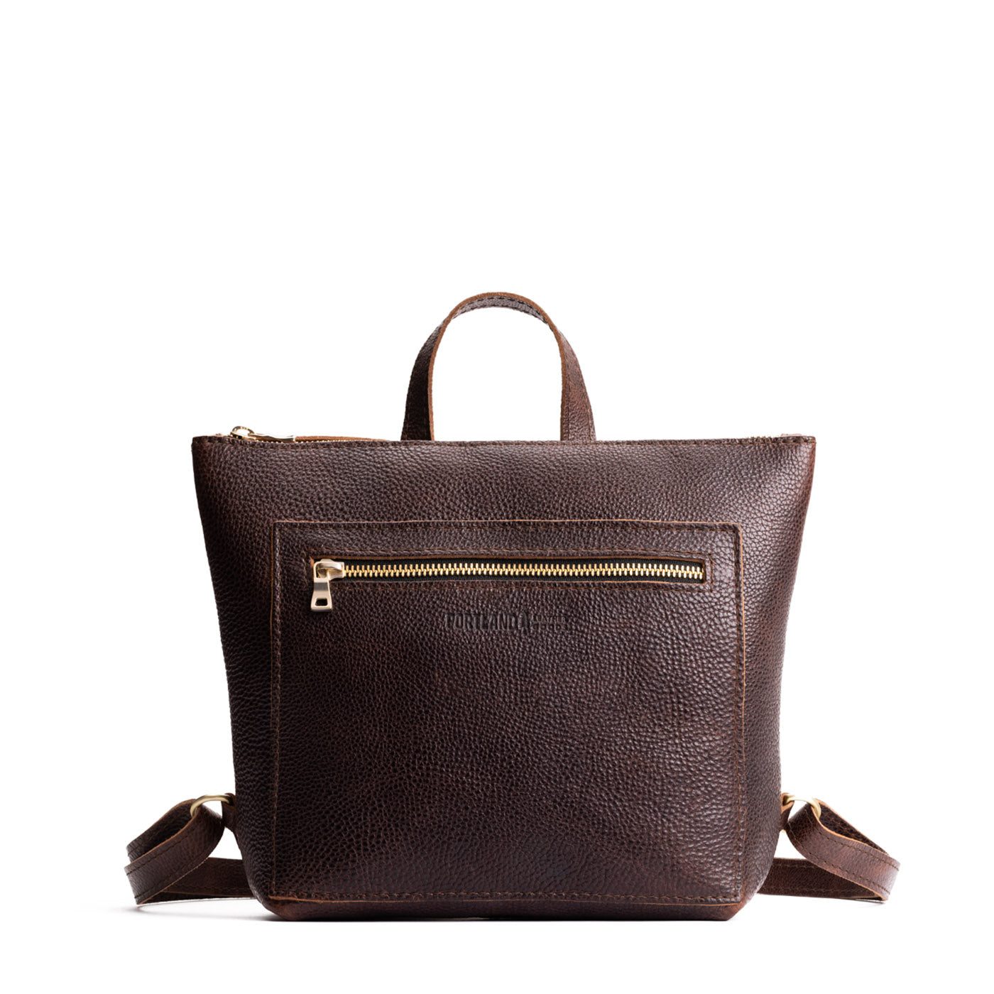 Full Grain Leather Tote Backpack with Zipper Pockets | Adjustable Straps