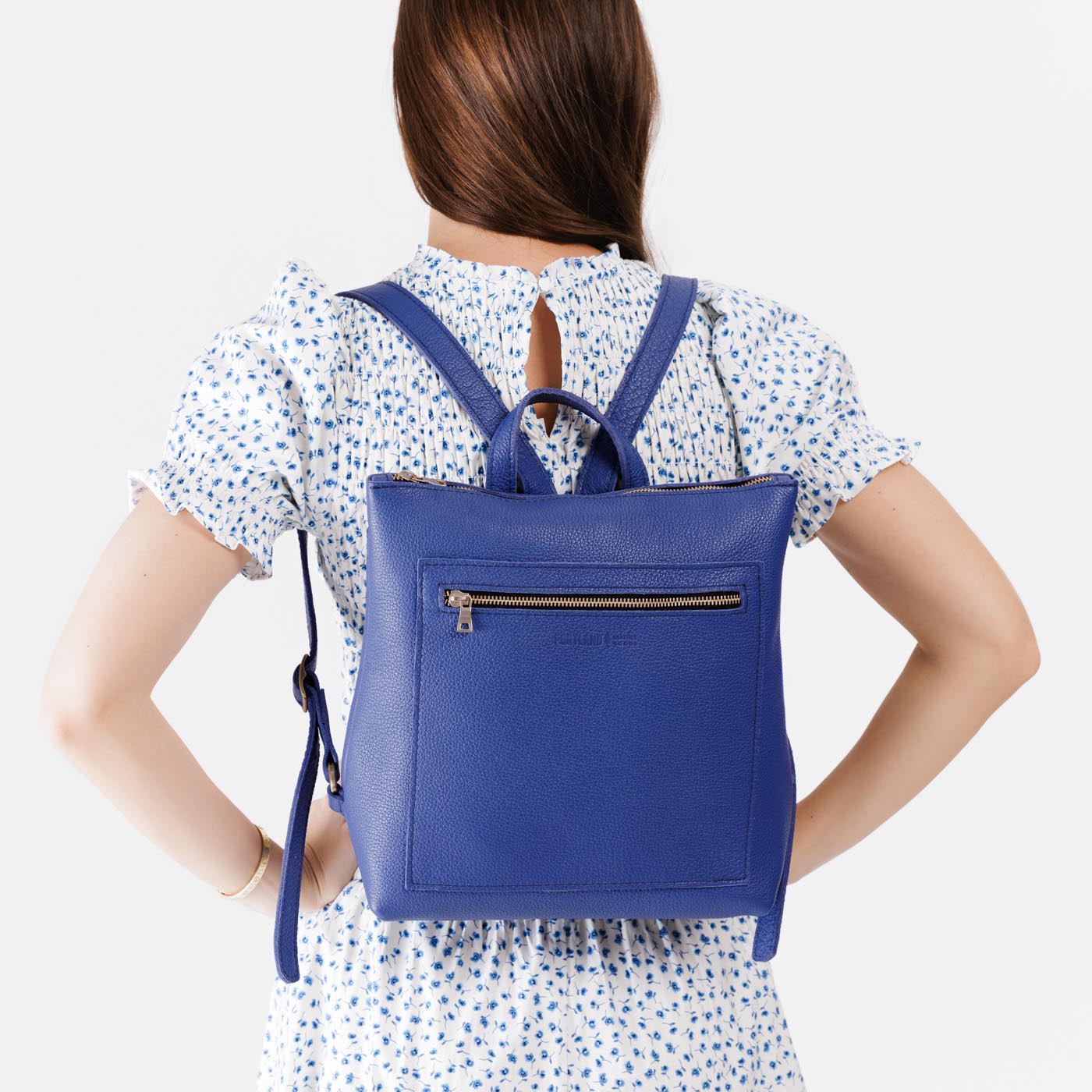Full Grain Leather Tote Backpack with Zipper Pockets | Adjustable Straps