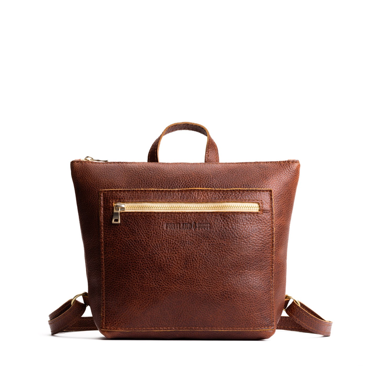 Full Grain Leather Tote Backpack with Zipper Pockets | Adjustable Straps