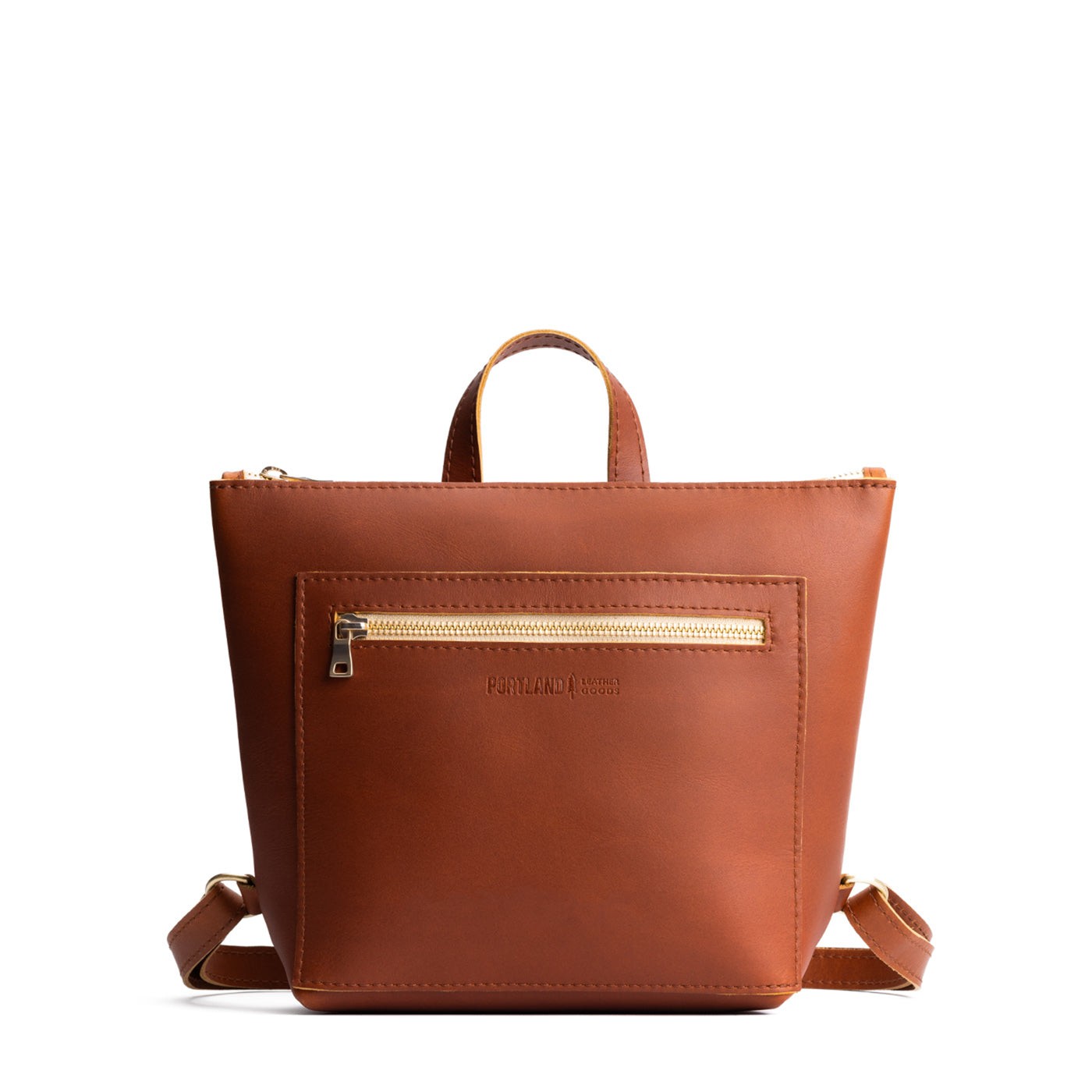 Full Grain Leather Tote Backpack with Zipper Pockets | Adjustable Straps