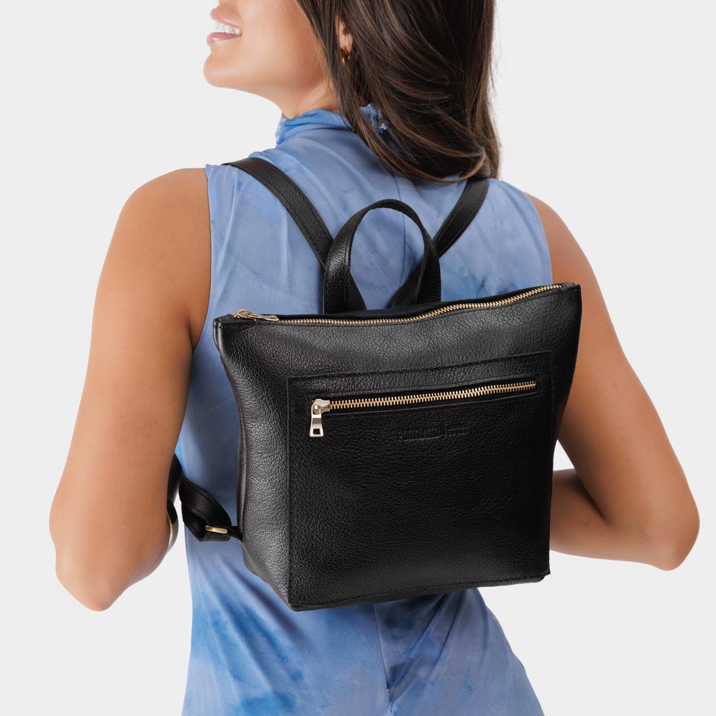 Full Grain Leather Tote Backpack with Zipper Pockets | Adjustable Straps