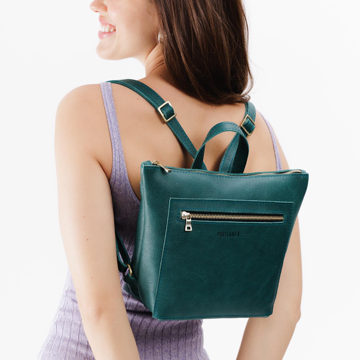 Full Grain Leather Tote Backpack with Zipper Pockets | Adjustable Straps