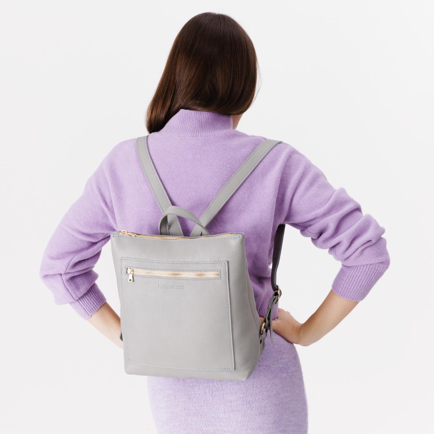 Full Grain Leather Tote Backpack with Zipper Pockets | Adjustable Straps