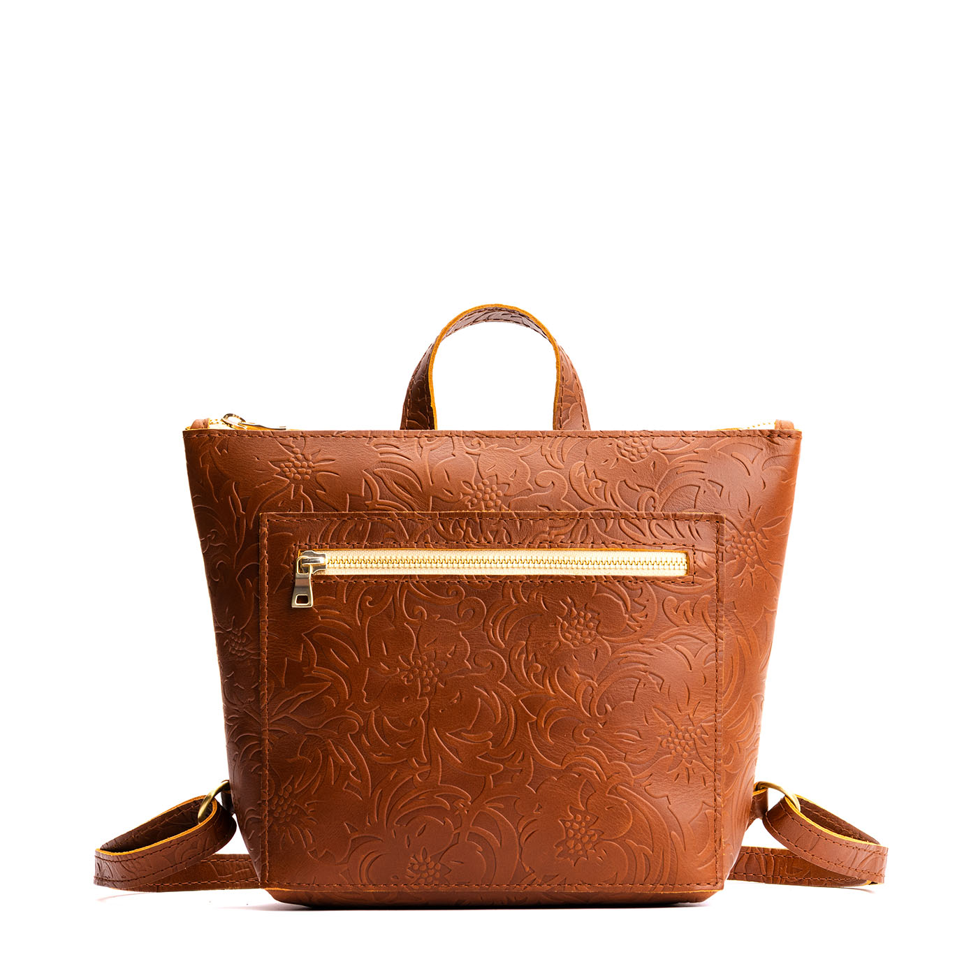 Full Grain Leather Tote Backpack with Zipper Pockets | Adjustable Straps