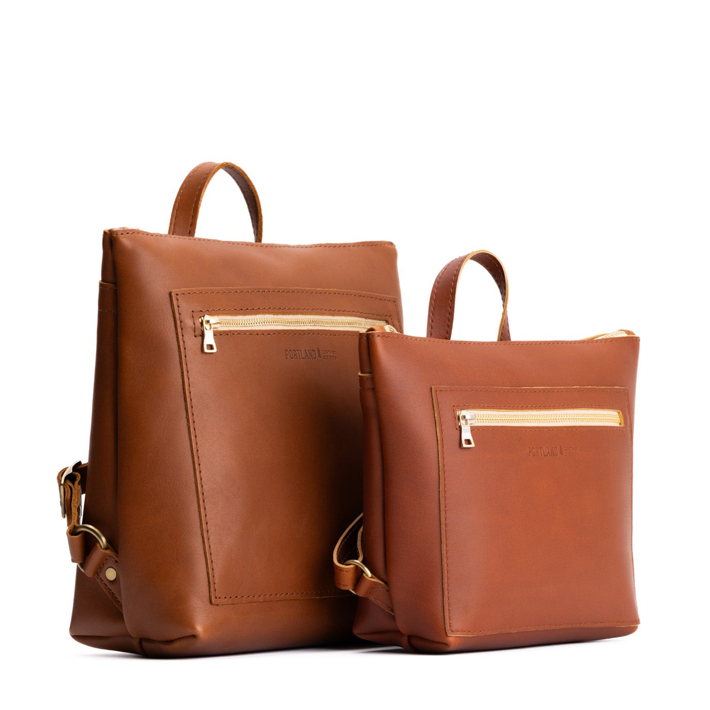 Full Grain Leather Tote Backpack with Zipper Pockets | Adjustable Straps