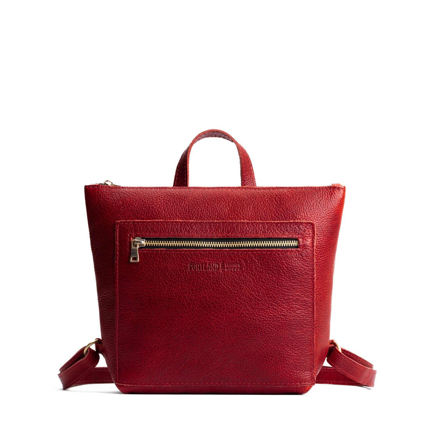 Full Grain Leather Tote Backpack with Zipper Pockets | Adjustable Straps