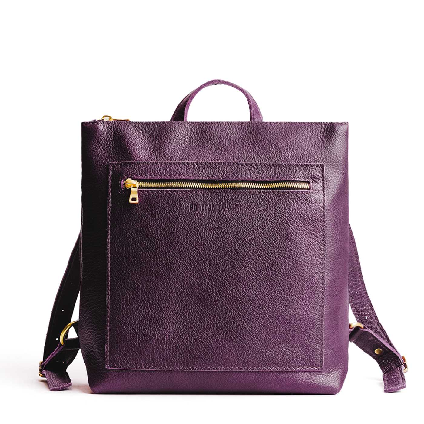 Full Grain Leather Tote Backpack with Zipper Pockets | Adjustable Straps