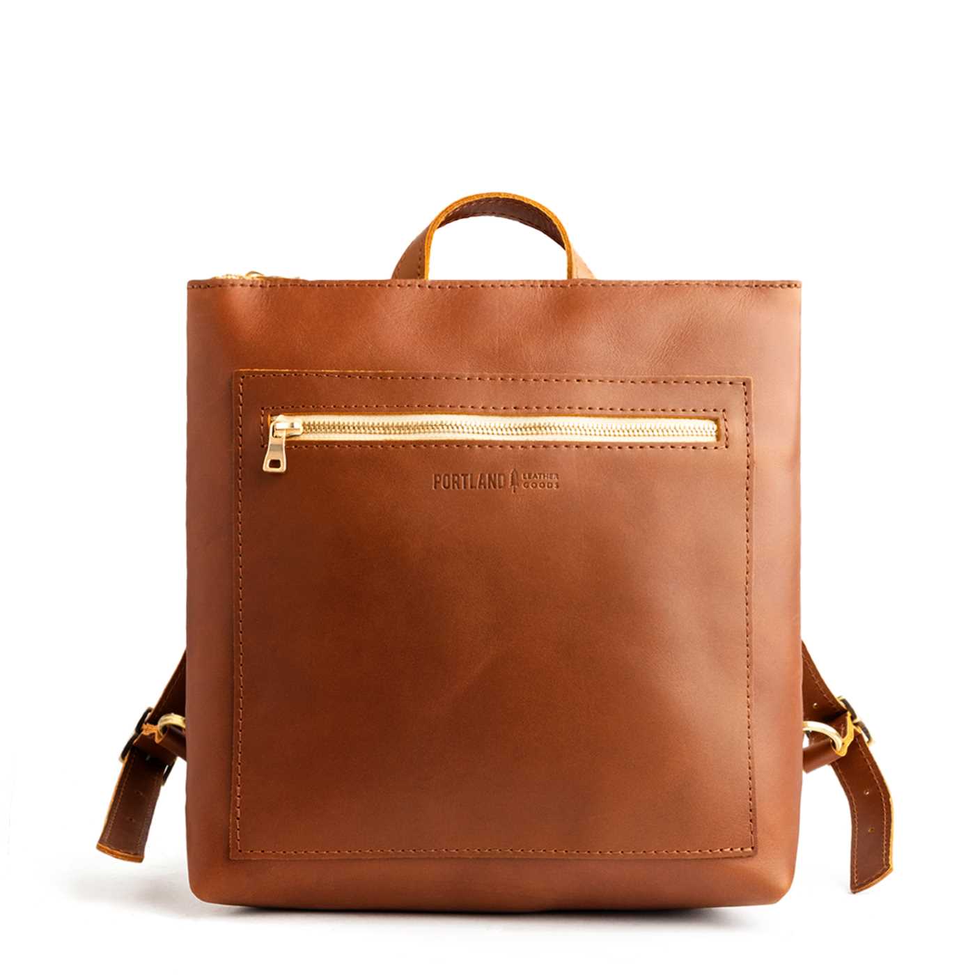 Full Grain Leather Tote Backpack with Zipper Pockets | Adjustable Straps