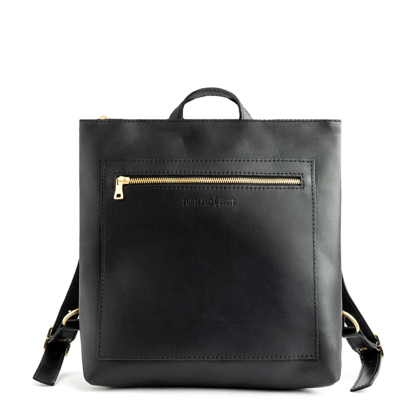 Full Grain Leather Tote Backpack with Zipper Pockets | Adjustable Straps