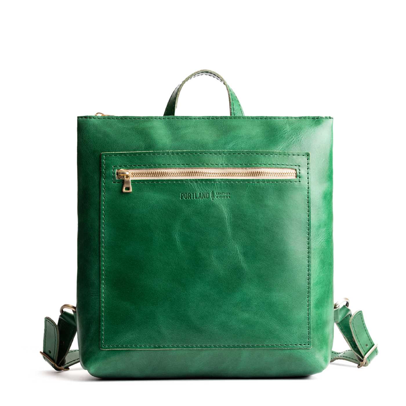 Full Grain Leather Tote Backpack with Zipper Pockets | Adjustable Straps