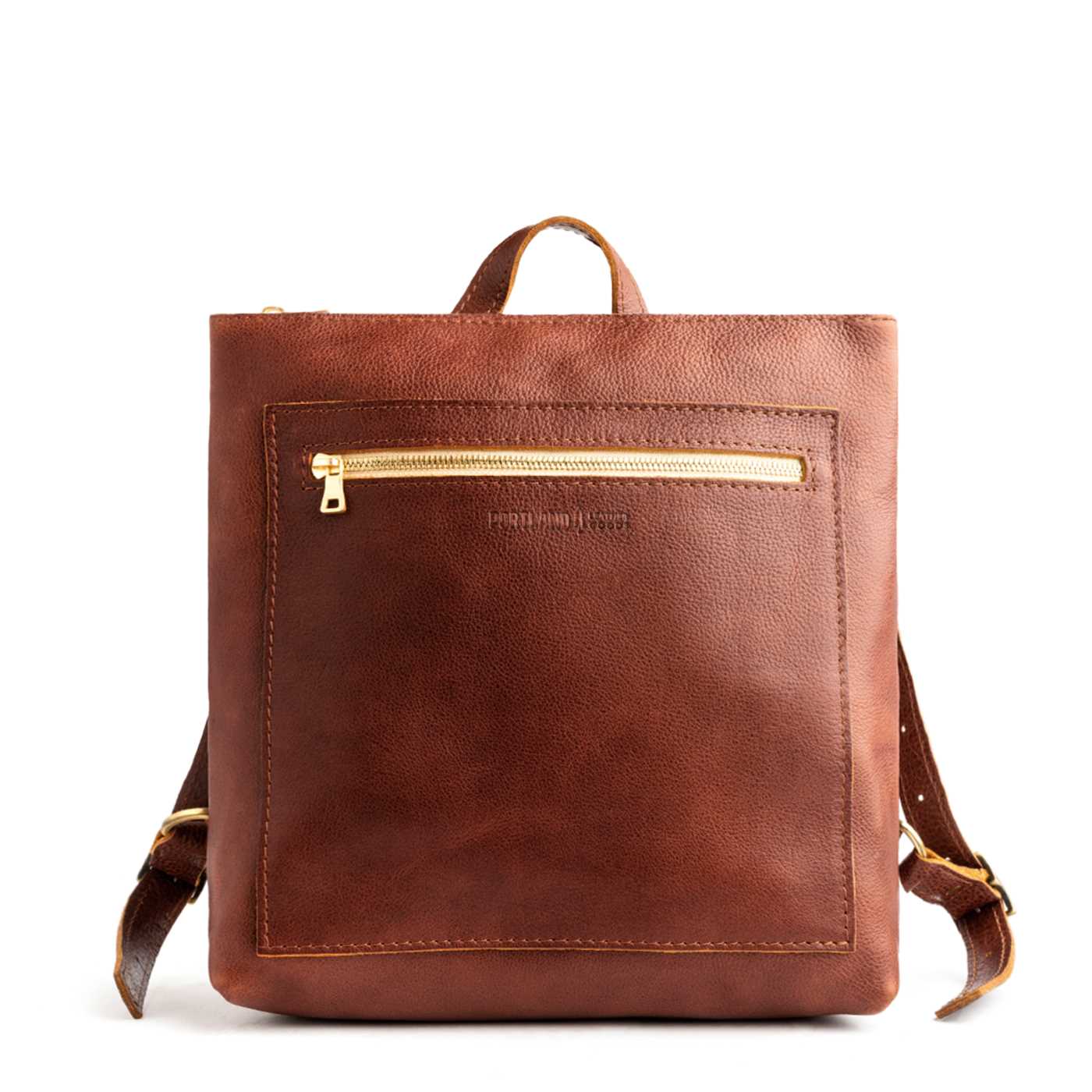 Full Grain Leather Tote Backpack with Zipper Pockets | Adjustable Straps