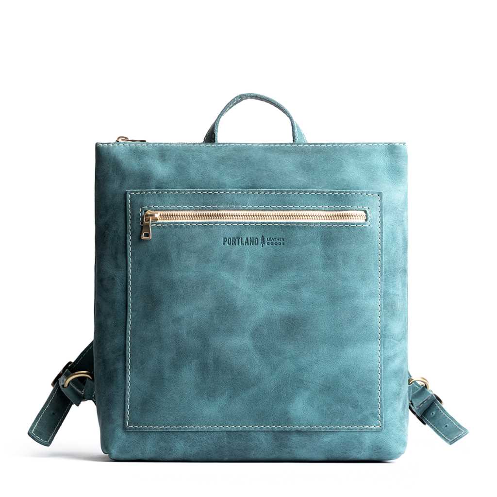 Full Grain Leather Tote Backpack with Zipper Pockets | Adjustable Straps