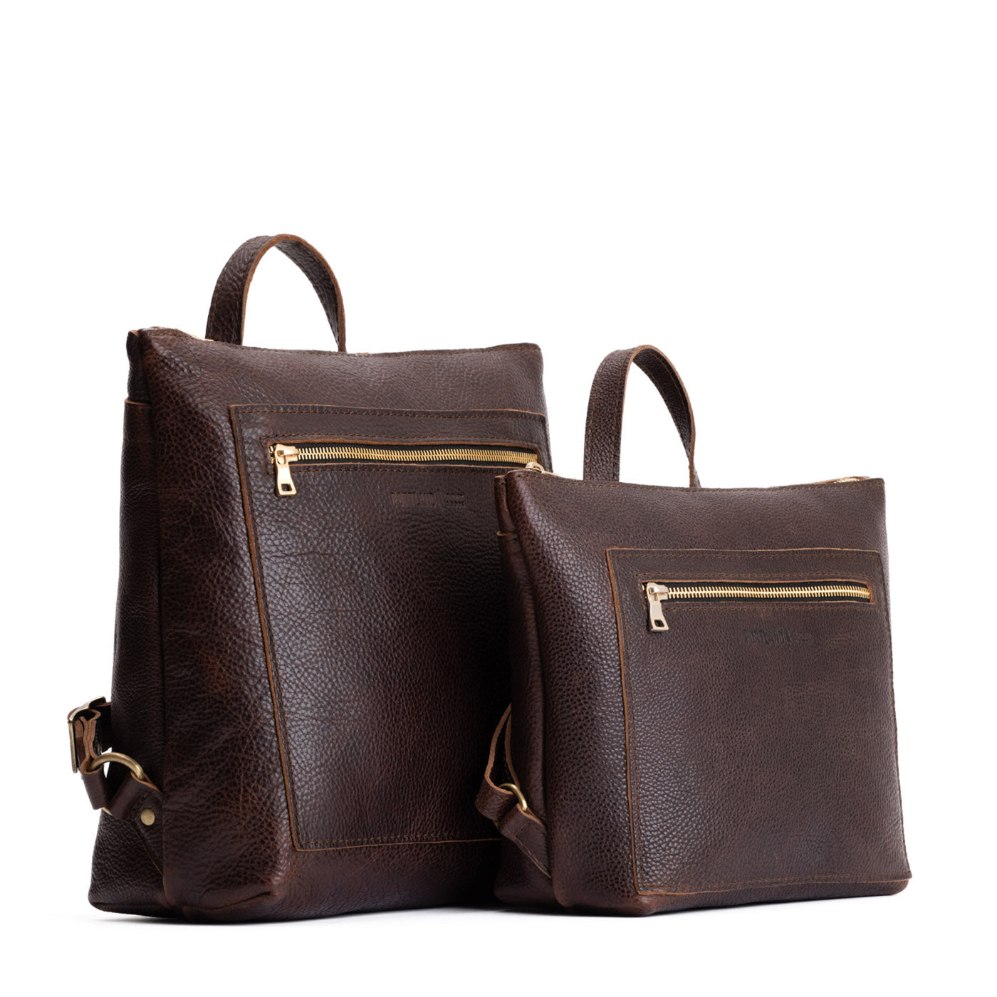 Full Grain Leather Tote Backpack with Zipper Pockets | Adjustable Straps