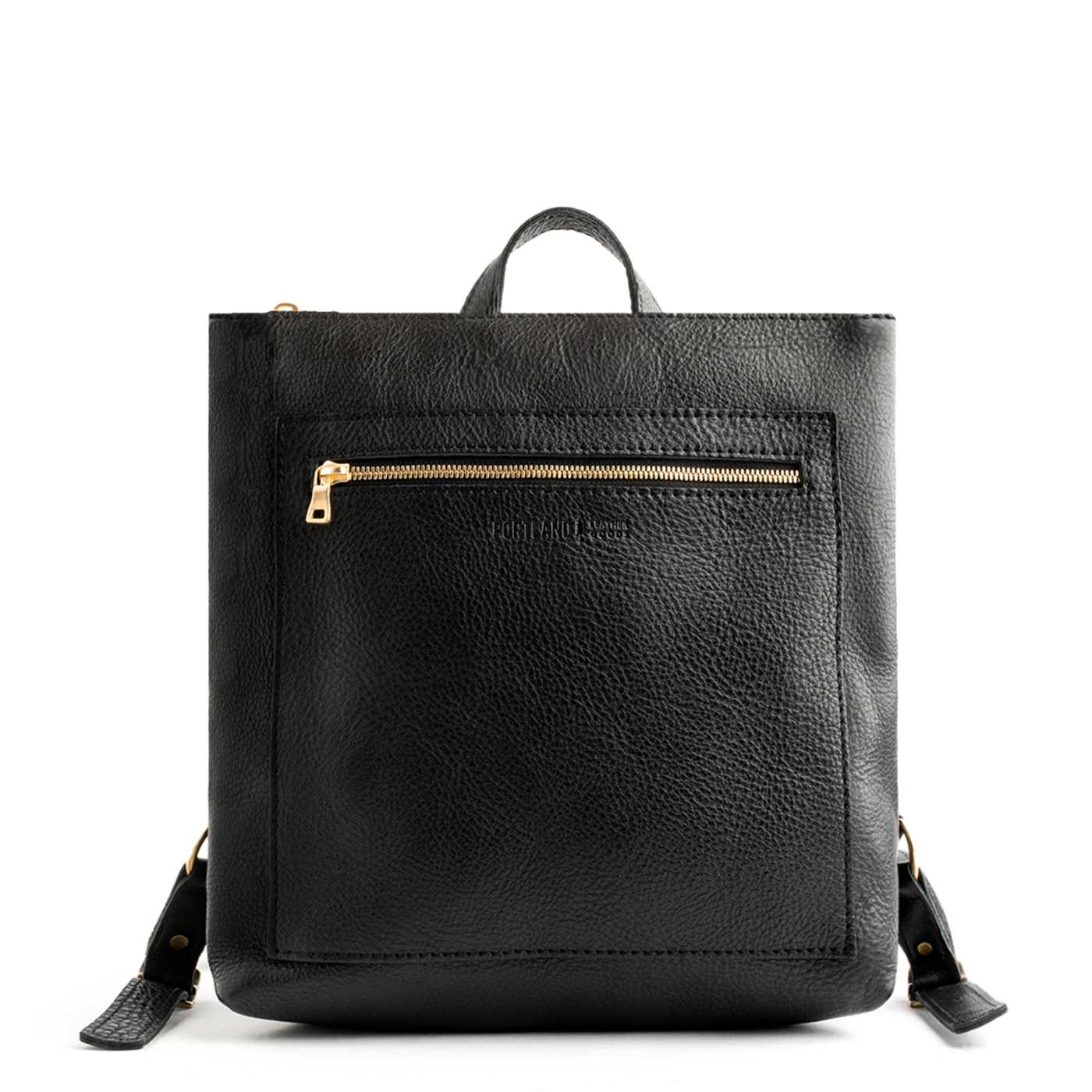 Full Grain Leather Tote Backpack with Zipper Pockets | Adjustable Straps