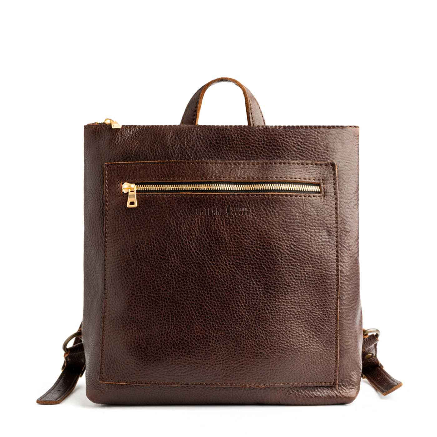 Full Grain Leather Tote Backpack with Zipper Pockets | Adjustable Straps