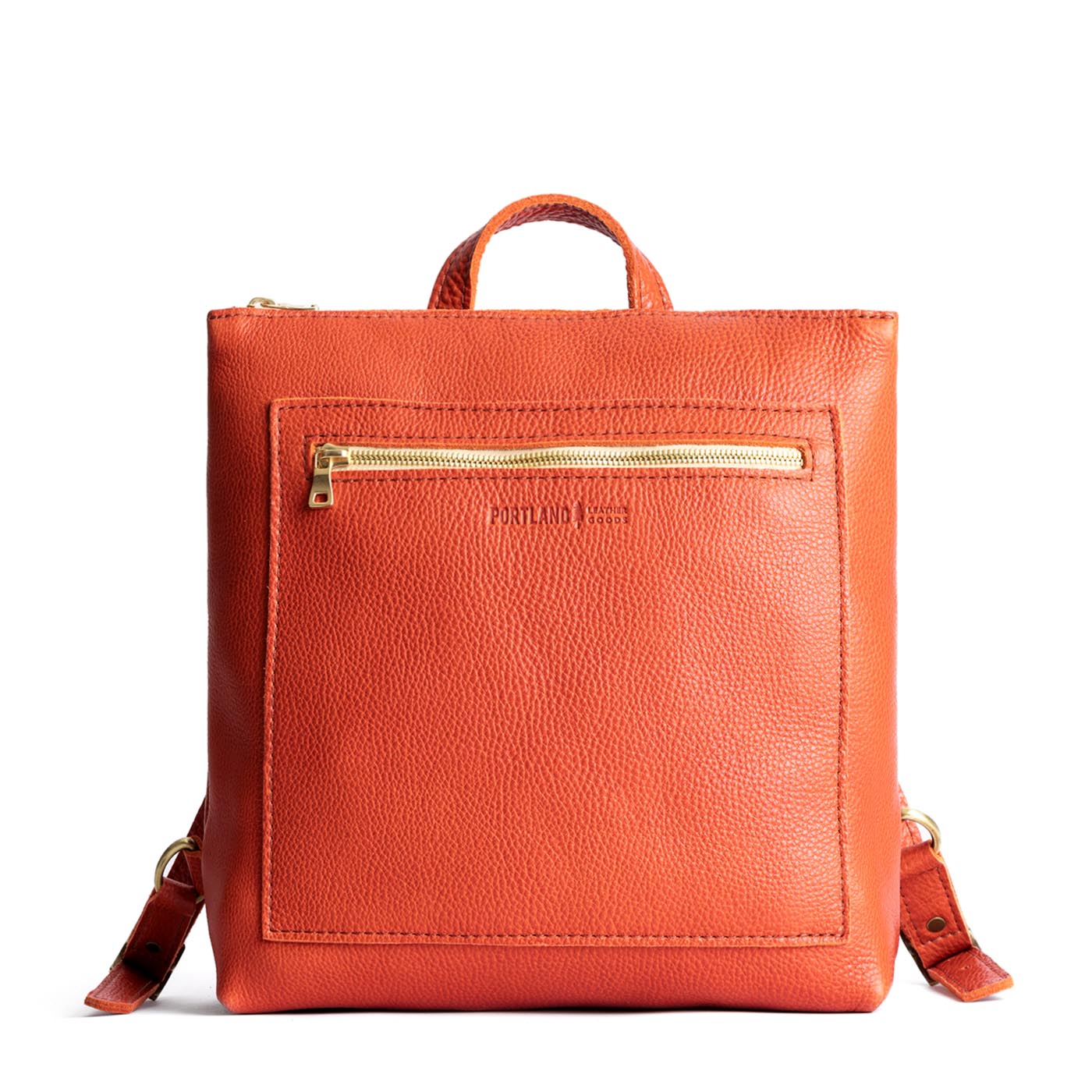 Full Grain Leather Tote Backpack with Zipper Pockets | Adjustable Straps