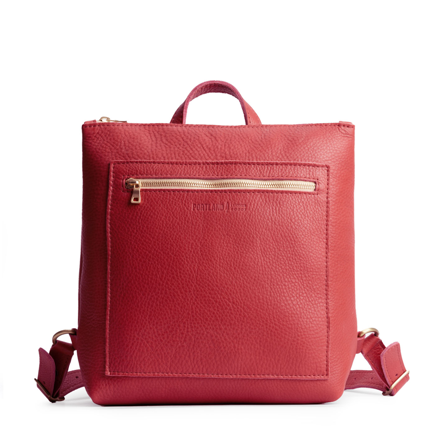 Full Grain Leather Tote Backpack with Zipper Pockets | Adjustable Straps