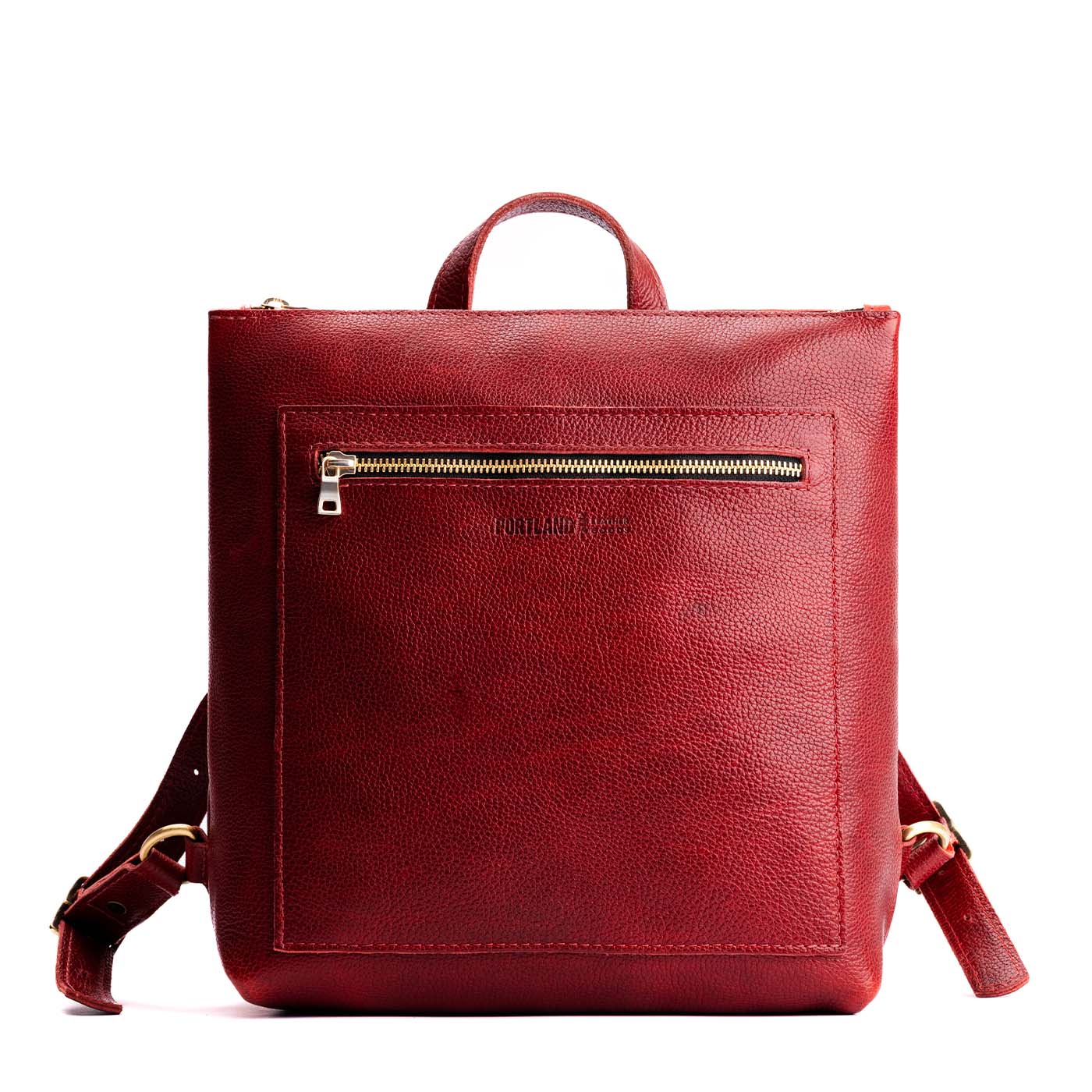 Full Grain Leather Tote Backpack with Zipper Pockets | Adjustable Straps
