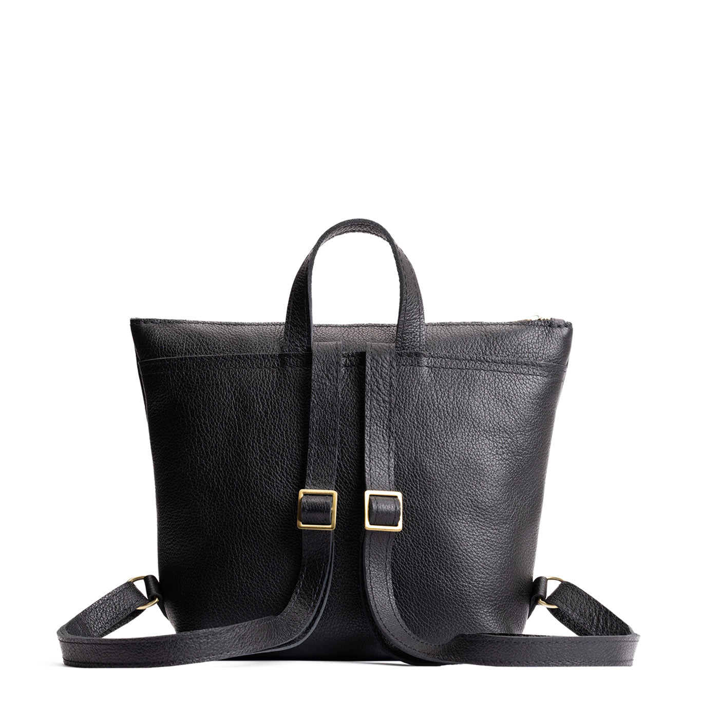 Full Grain Leather Tote Backpack with Zipper Pockets | Adjustable Straps