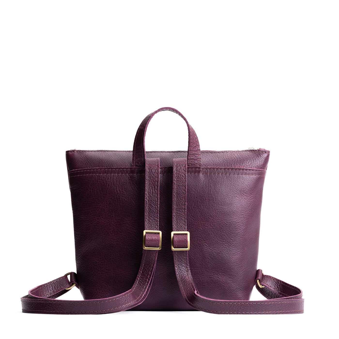 Full Grain Leather Tote Backpack with Zipper Pockets | Adjustable Straps
