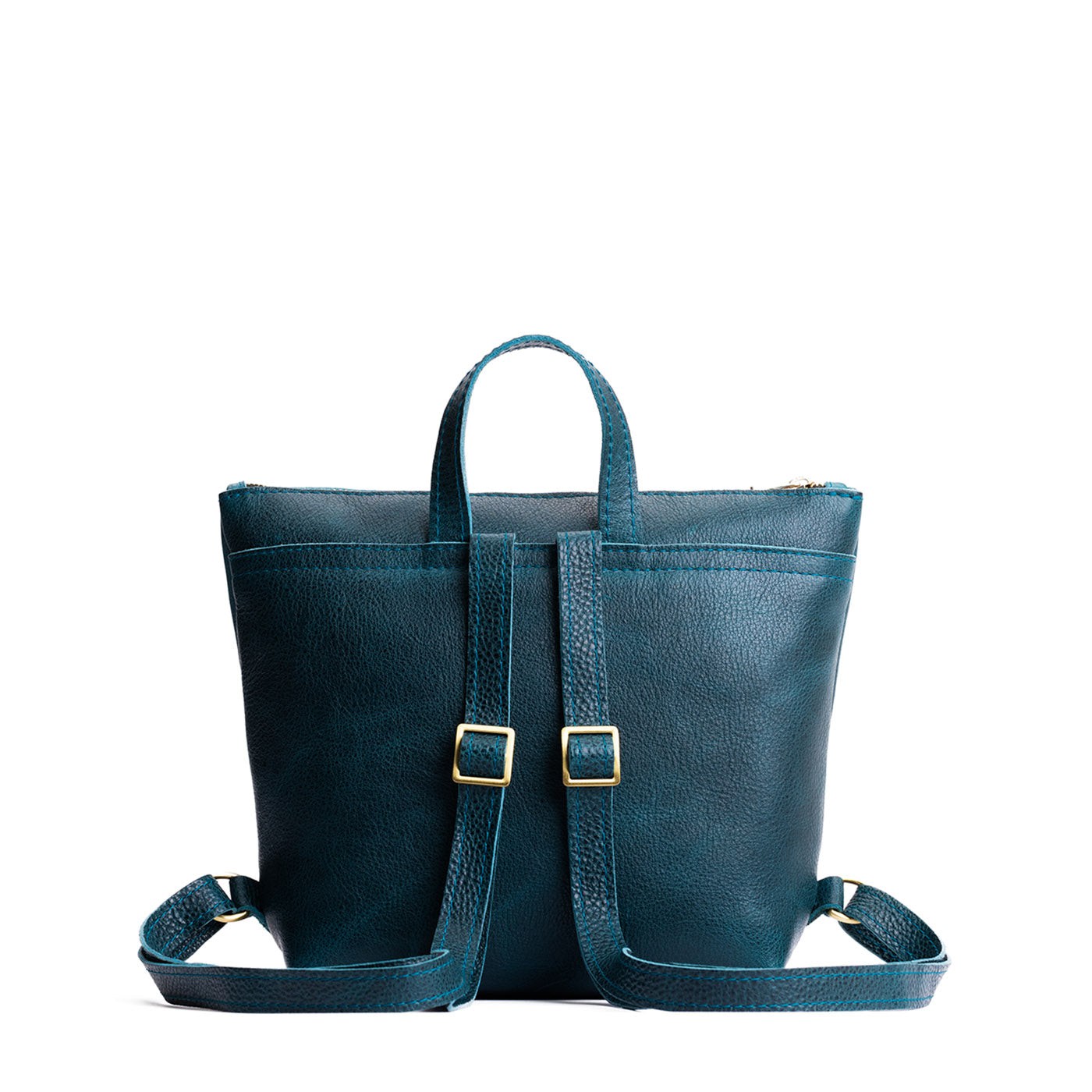 Full Grain Leather Tote Backpack with Zipper Pockets | Adjustable Straps