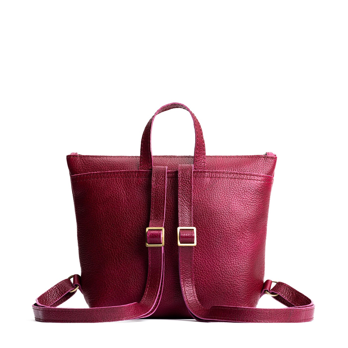Full Grain Leather Tote Backpack with Zipper Pockets | Adjustable Straps