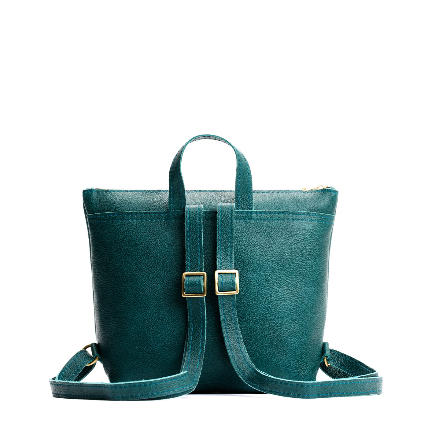 Full Grain Leather Tote Backpack with Zipper Pockets | Adjustable Straps