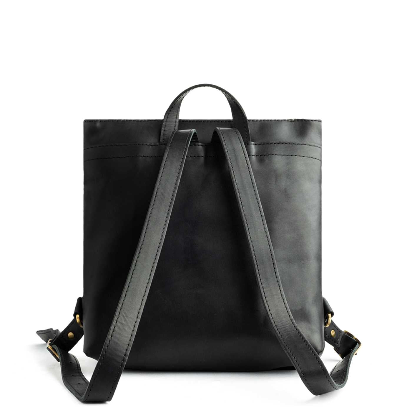 Full Grain Leather Tote Backpack with Zipper Pockets | Adjustable Straps
