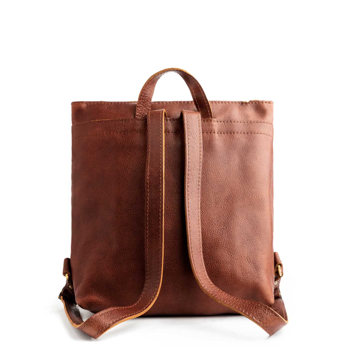 Full Grain Leather Tote Backpack with Zipper Pockets | Adjustable Straps