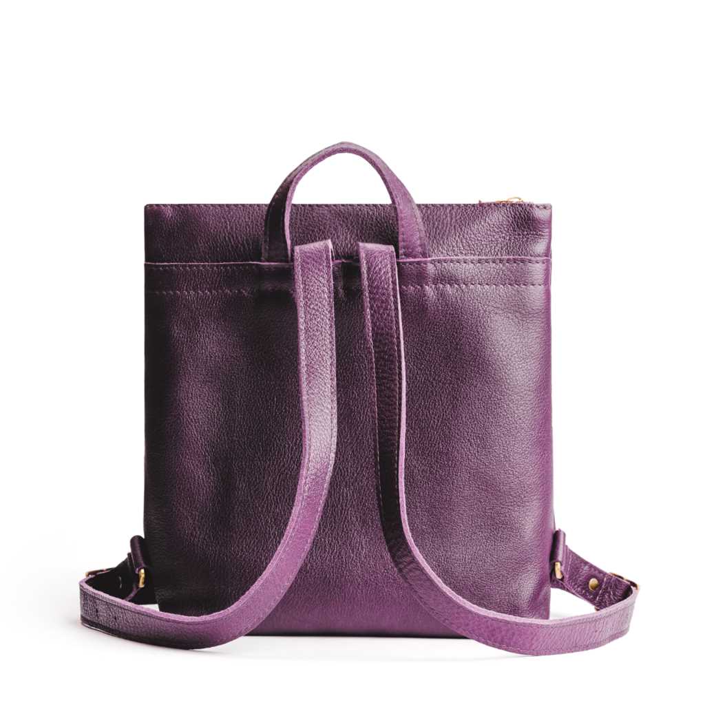 Full Grain Leather Tote Backpack with Zipper Pockets | Adjustable Straps