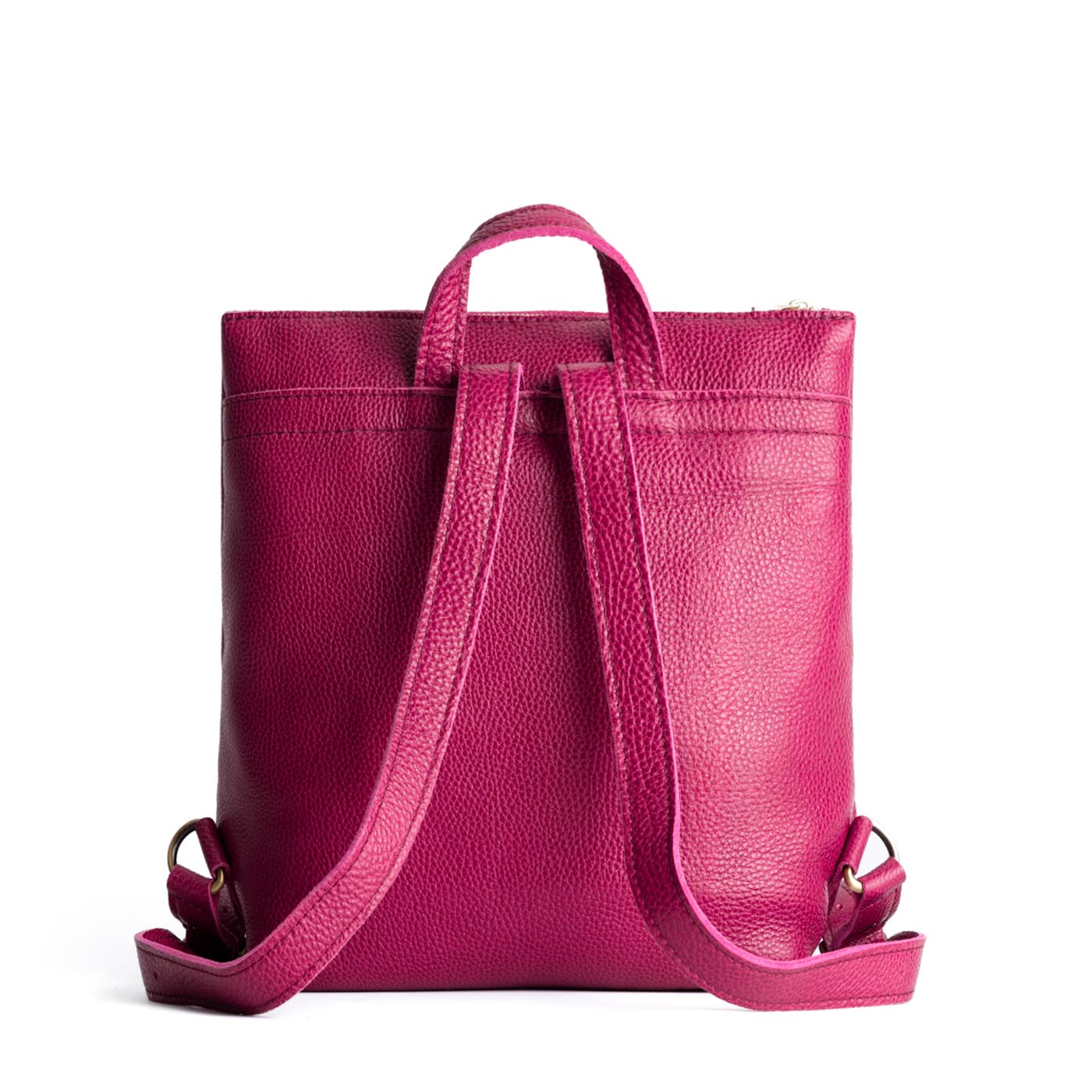 Full Grain Leather Tote Backpack with Zipper Pockets | Adjustable Straps