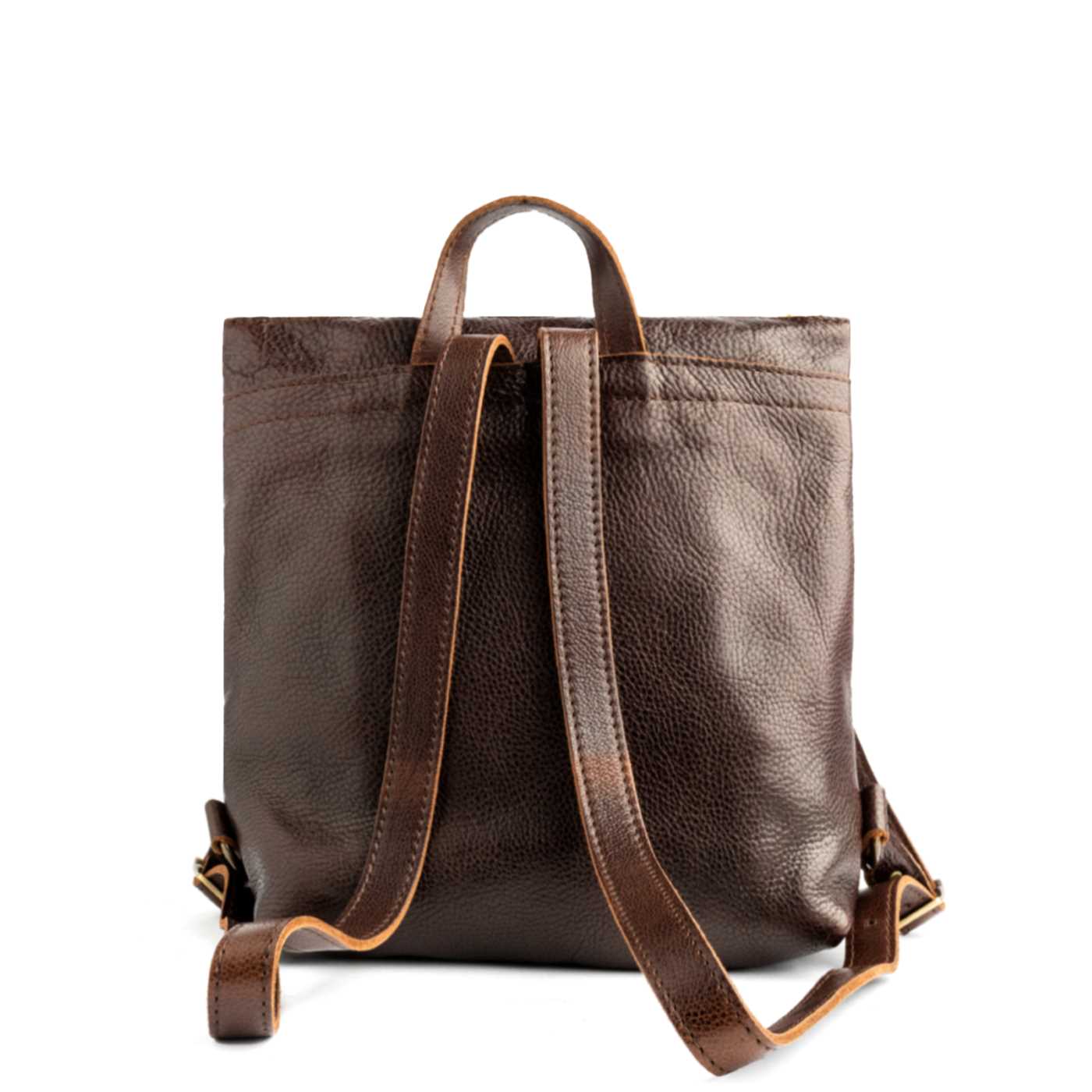 Full Grain Leather Tote Backpack with Zipper Pockets | Adjustable Straps